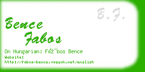 bence fabos business card